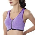 thumbnail image 2 of Women‘s Front Zipper Closure Sports Bra High Impact Support Racerback Zip Front Close Workout Bras with Removable Pads, 2 of 9