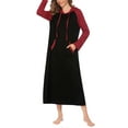 thumbnail image 2 of Avidlove Cotton Nightgown for Women Long Sleeve Hooded Gowns Sleepwear Full Length Nightwear with Pockets, 2 of 7
