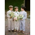 thumbnail image 2 of Lycody 2PCS Boys Linen Slim Suit Coat and Shorts Wedding Kids Linen Suit Summer Boys Formal Suit Ring Bearer Outfit, Graduation, PROM,Unisex,Teen, 2 of 6