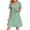 Mint Green, variant on Edvintorg Summer Dresses for Women 2025 Vacation Fashion Solid Color V-Neck Loose Casual Pleated Dress Short Sleeve Beach Dress