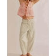 thumbnail image 4 of Women Tie Front Vest Floral Eyelet Embroidered Tank Y2K Sleeveless V Neck Crop Shirt Top Cute Going Out Tops Pink M, 4 of 8