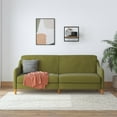 DHP Jasper Coil Futon, Convertible Living Room Sofa Couch, Green Linen
