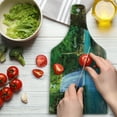thumbnail image 3 of Woodland Cutting Board, Waterfall Asia Thailand Jungle Tropic Plants Trees Tourist Attraction, Tempered Glass Cutting and Serving Board, Wine Bottle Shape, Turquoise Green Brown, by Ambesonne, 3 of 5