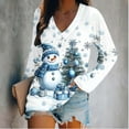 thumbnail image 5 of EchfiProm Long Sleeve Shirts for Women Ugly V Neck Casual Christmas Tree White Xmas Females Tee Shirts Christmas, 5 of 5