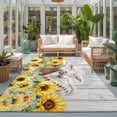 thumbnail image 2 of Area Rugs 4'x6'. Farmhouse Sheeps Carpet Runner Indoor Outdoor Rugs Home Decor Aesthetic, Country Cabins Sunflowers Wooden Grain Non Slip Mats Washable Accent Rug for Living Room Bedroom, 2 of 8
