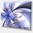 thumbnail image 2 of Motif de Fleur Fractale Bleue en Blanc - Impression d'Art Floral sur Toile, 2 of 3