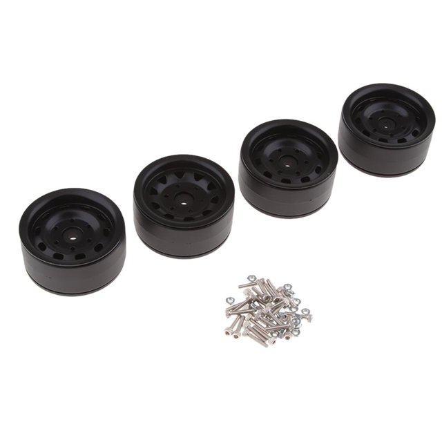 4 Piezas Ruedas 1.9inch Crawler Car /10 RC Crawler 90035,90044 Triángulo negro Sunnimix Llantas de ruedas RC