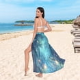 thumbnail image 6 of FORMRS Womens Long Sarong Beach Wrap Semi-Sheer Bikini Skirt Bathing Swimsuit Cover Up, Magical Forest Glowing Lights, 6 of 7
