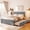 Gray + Upholstered + Queen, variant on ChenyueFurn Queen Velvet Platform Bed, Twin XL Trundle, Upholstered, No Box Spring Needed,Beige