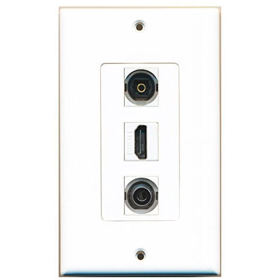 RiteAV - 1 Port HDMI and 1 Port Toslink and 1 Port 3.5mm Decorative Wall Plate