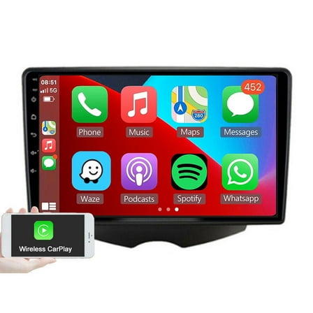 Car Stereo Head Unit 9 Inch 2GB 32GB Android 15 Wireless CarPlay 12Led Camera DSP Fits for Hyundai Veloster 2011-2017