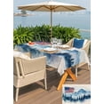 thumbnail image 6 of 60x120 Inch Outdoor Tablecloth with Umbrella Hole Zipper Rectangle 4th of July American Flag Rectangular Tablecloths Outside Waterproof Independence Day Forest Rustic Patio Table Cover for Picnic, 6 of 8
