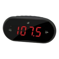 GPX Dual Alarm Clock Radio with 1.2-In. Red LED Display