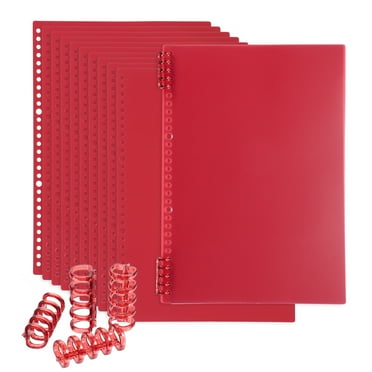 Uxcell 12 Pack Binding Covers, A4(11.8x8.5 Inch) 22 Mil Plastic Notebook Covers Sheets with Binding Comb for Book Report Presentation, Red