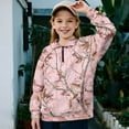 thumbnail image 2 of Uorisanigo Kids Girls Sweatshirt Casual Pink Camo Hunting Forest Long Sleeve Pullover Crop Top Oversized Quarter-Zip Pullover Jacket for Teen Girl School Athletic Tops Fall Fashion Outfits Clothes, 2 of 7