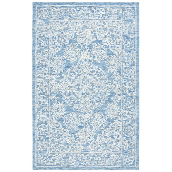 SAFAVIEH Ebony Ailbhe Traditional Area Rug, Ivory/Blue, 8' x 10'