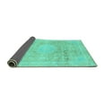 thumbnail image 2 of Ahgly Company Indoor Square Abstract Turquoise Blue Modern Area Rugs, 5' Square, 2 of 4