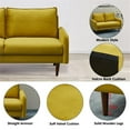 thumbnail image 5 of Pemberly Row Velvet Sofa Modern Couch with Wooden Legs for Living Room in Gold, 5 of 10