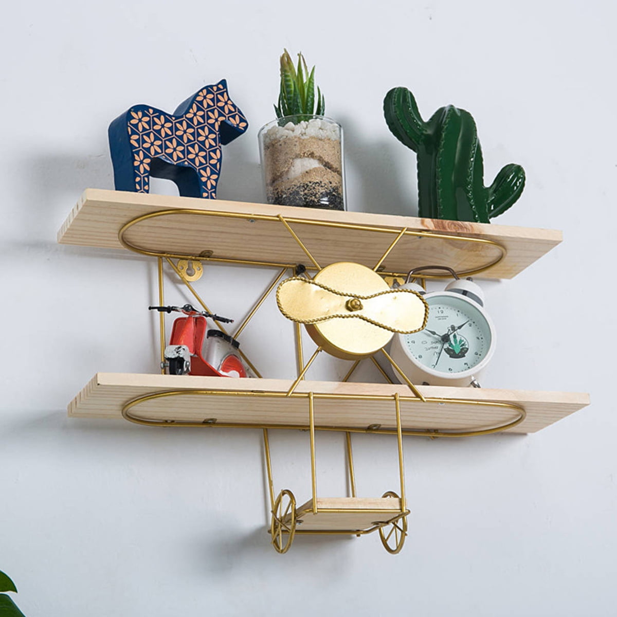 Metal Grid Wall Shelf Hanging Rack Bookcase Storage Holder Floating