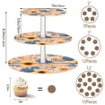 thumbnail image 3 of Cupcake Dessert Display Holder Tower Decorations For Party Wedding Birthday Anniversary Pastel Peach and Blue Floral, 3 of 8