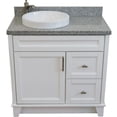 thumbnail image 5 of Bellaterra Home 400700-37L-WH-GYRDL 37 in. Single Sink Vanity with Granite Top, White & Gray - Left Door & Round Left Sink, 5 of 14