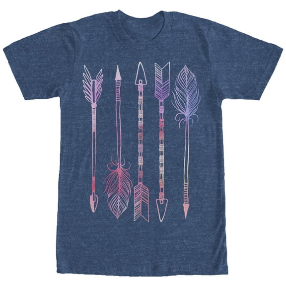 Men's Lost Gods Watercolor Arrows  Graphic Tee Navy Blue Heather Large
