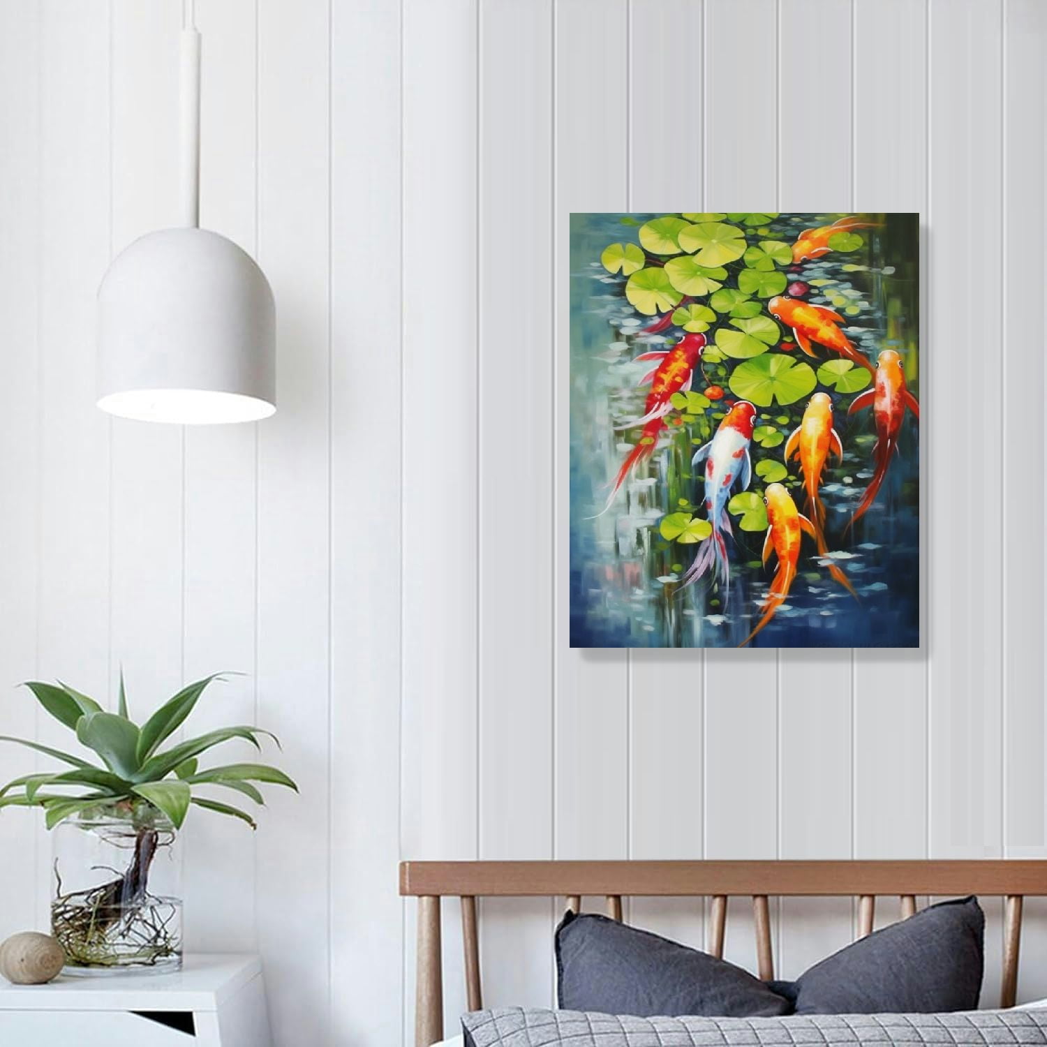 LZJAGXX Groot kunstwerk canvas schilderij Chinese stijl koi poster