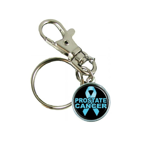 Prostate Cancer Awareness Keychain Support Silver Plated Jewelry Key Chain
