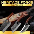 thumbnail image 3 of SliceElite 3PCS Hand-Forged Butcher Knife Set – Cleaver, Viking, Boning Knives for Meat Cutting – Chef BBQ Gift with Box for Men, 3 of 11