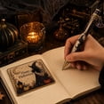 thumbnail image 5 of StlyGar Spooky Halloween Decorative Ballpoint Pen with Gift Box Witch Hat Charm Vintage Print Plastic Pen Elegant Holiday Stationery Gift for Teens, 5 of 6