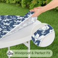 thumbnail image 5 of Elasticized Edge Round Tablecloth with Classic Floral Print, Water-Resistant Polyester Fabric, Designed for 44-52 Inch Diameter Tables, 5 of 7