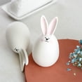 thumbnail image 2 of Figura de conejo de Pascua, conejos de cerámica, porcelana, arte moderno, decoración primaveral para el hogar, adornos y figuritas de conejo para Pascua, 2 of 8