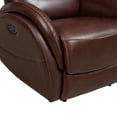 Home Meridian Channel Tufted Leather Power Recliner with Lumbar Support