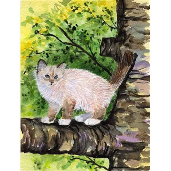 28 x 40 in. Cat - Birman Flag Canvas House Size