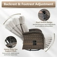 thumbnail image 5 of POCASSY Outdoor Swivel Recliner Chairs Set of 2, Brown Wicker Recliner Patio Swivel Chair with Adjustable Reclining Back and Lifting Footrest for Porch Pool Deck, Beige Cushion, 5 of 10