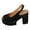 Black, variant on Women's Platform High Heels Dress Sandals 2026 Summer Fashion Casual Leather Fish Mouth Open Toe Chunky Block Heeled Pumps Slingback Dressy Sandals for Ladies Bride Red Size 6.5
