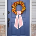 thumbnail image 5 of Wall Hangs Wreath Sash For Front Door Cotton Wreath Satin Sash Garland Ribbon Accessories WreathSash For Front Door Holiday For Wreaths Yard Doorway Indoor Outdoor Bow Bridal Shower H, 5 of 7