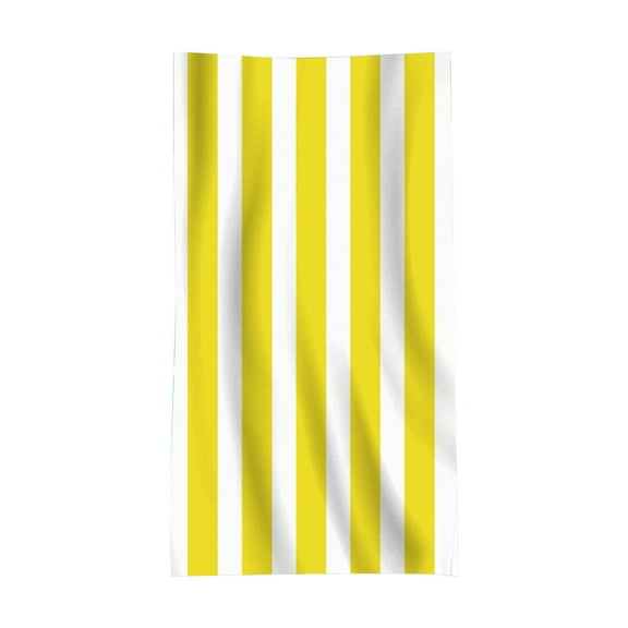 JeashCHAT Stripe Beach Towel, 27 x 55 Inches Quick Dry Sand Free Lightweight Beach Towel Pool Travel Bath Swim Camping Towel Men Women Adults Gift, Yellow