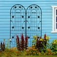 thumbnail image 2 of MAYEERTY 2 Pack Metal Garden Trellis 71 x 19.7 Inch Rustproof Climbing Plants Support Black Outdoor Flower, 2 of 6