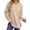 Khaki, variant on Ronuti Sweatshirt for Women Side Split Fall Fashion Long Sleeve Shirts Crewneck Tunic Tops