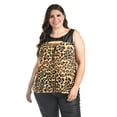thumbnail image 1 of Blusa animal print con vinipiel Roman Fashion /Tallas Extras, 212 (Anima print) cafe 40, 1 of 5