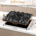 thumbnail image 4 of 24 Inch Black Gas Cooktop - Built-in Dual Fuel Natural Gas & Propane Stove - 4 Burner Convertible Cooktop with Thermocouple Protection, 4 of 7