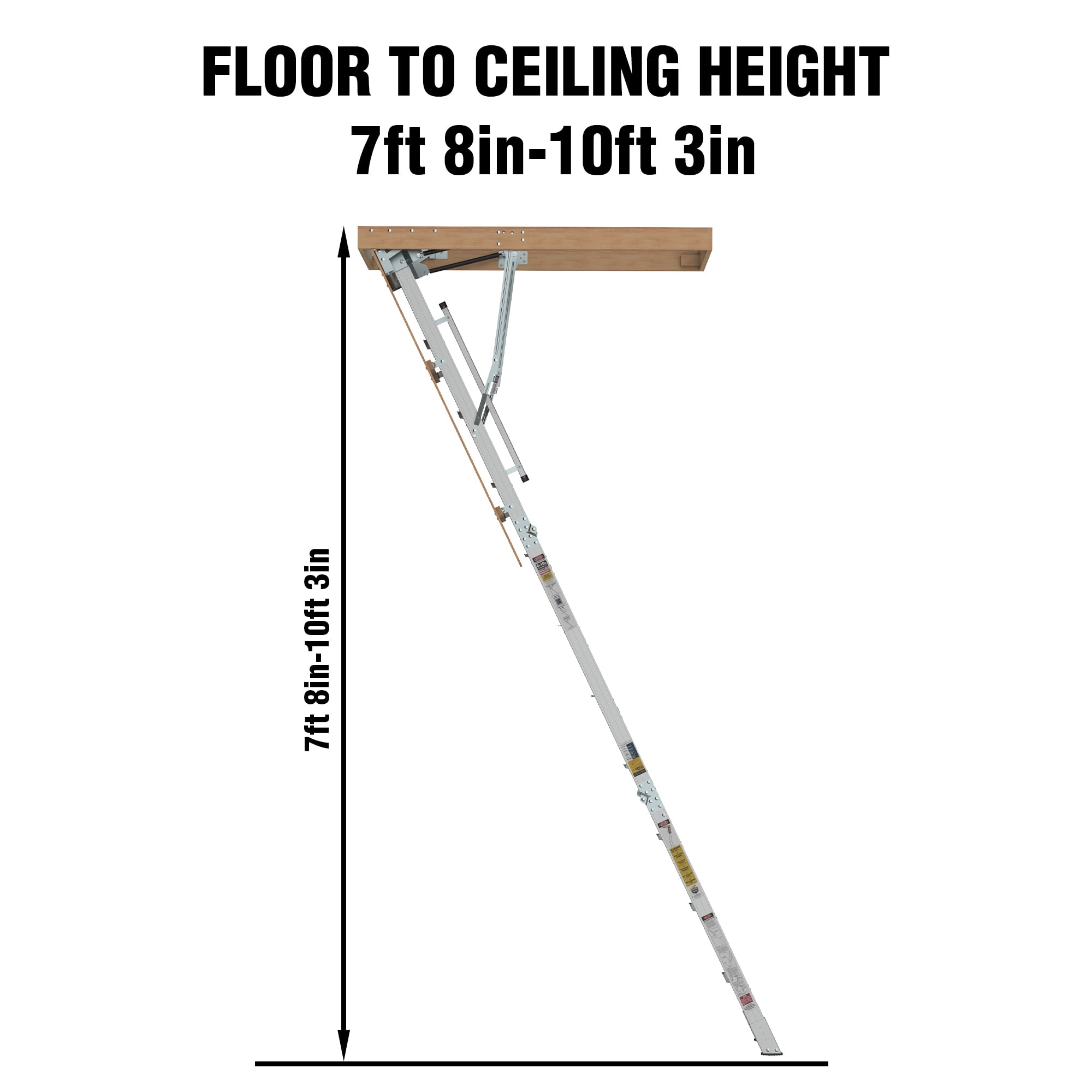 Leumius Pull-Down Aluminum Attic Ladder with Custom Fit Insulation Cover, 25 x 54 Inch Attic Stair Opening, Aluminum Foil Insulated, Zippered Combo Set