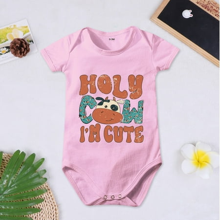 

PEASKJP Girls Rompers and Jumpsuits Soft Baby Boys Girls Breathable Outfit Short Sleeve Romper Bodysuit Onesie Pink 3-6 Months