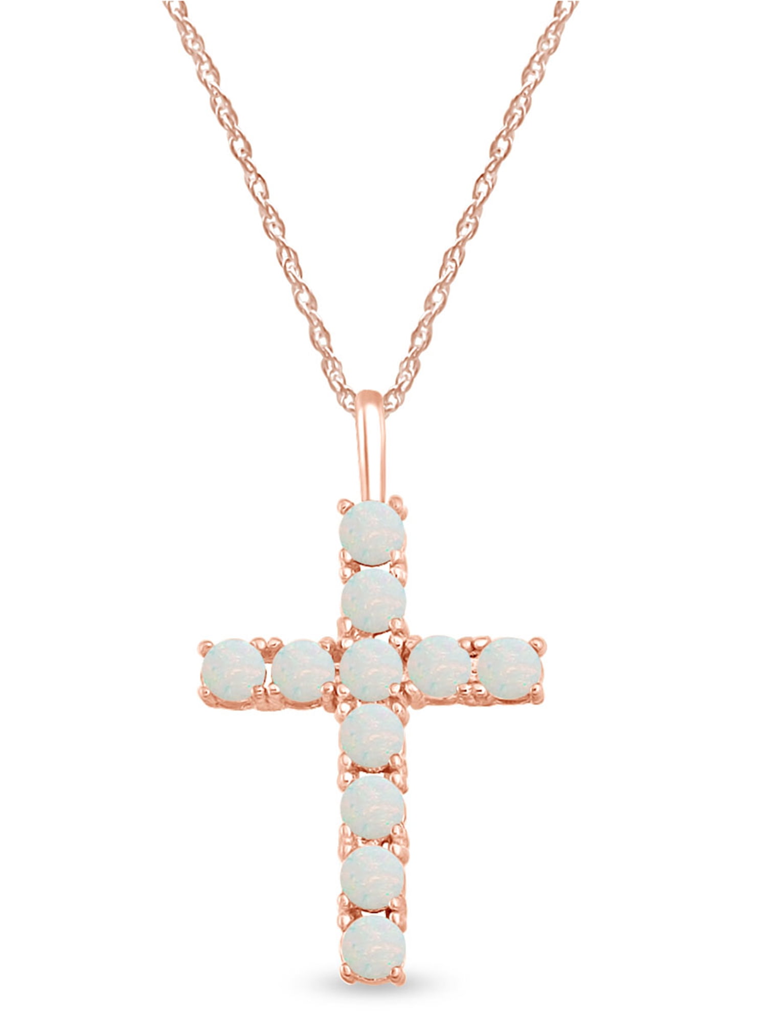 AFFY Infinity Cross Pendant Necklace in 14k Gold Over Sterling Silver Round Cut White Cubic Zirconia 