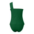 thumbnail image 6 of JIAYUE Women Swimsuit Sets One-Shoulder Asymmetrical Neck Solid Color Two Piece Gathering Tankini Sexy High Waist Bikini Split Skirt Pool Female Swimwear, 6 of 6