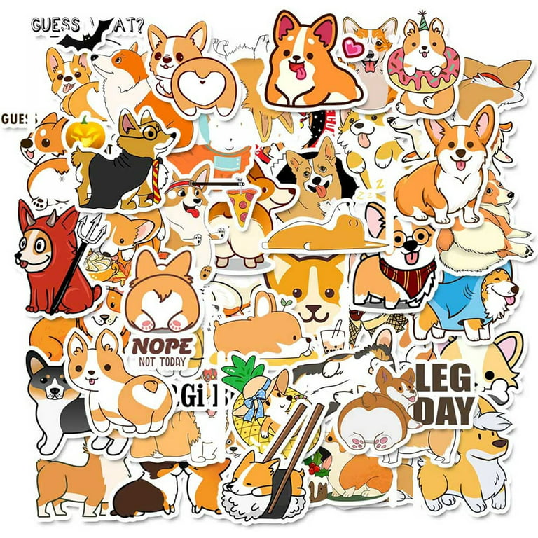  Welsh Corgi Pembroke Dog Stickers Decals 50Pcs Cute Fancy Pets  Dogs Animal Accessories Waterproof Stickers for Laptop,Guitar,Water Bottles  Stickers for Kids Teens (Welsh Corgi Dog) : Toys & Games