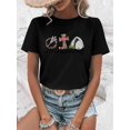 thumbnail image 1 of Women's Easter-Themed Graphic Tee - Soft & Stretchy Polyester Blend, Casual Round Neck Short Sleeve Shirt in Multiple Colors Tee For Adult, Men, Women, Teen, Teenager, Adolescent, Youth, 1 of 7