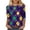 Multicolor B, variant on Enjoytime Mardi Gras Blouses for Women Carnival Printed 3/4 Sleeve Shirt Casual Tuesday Party Round Neck Plus Size Tops