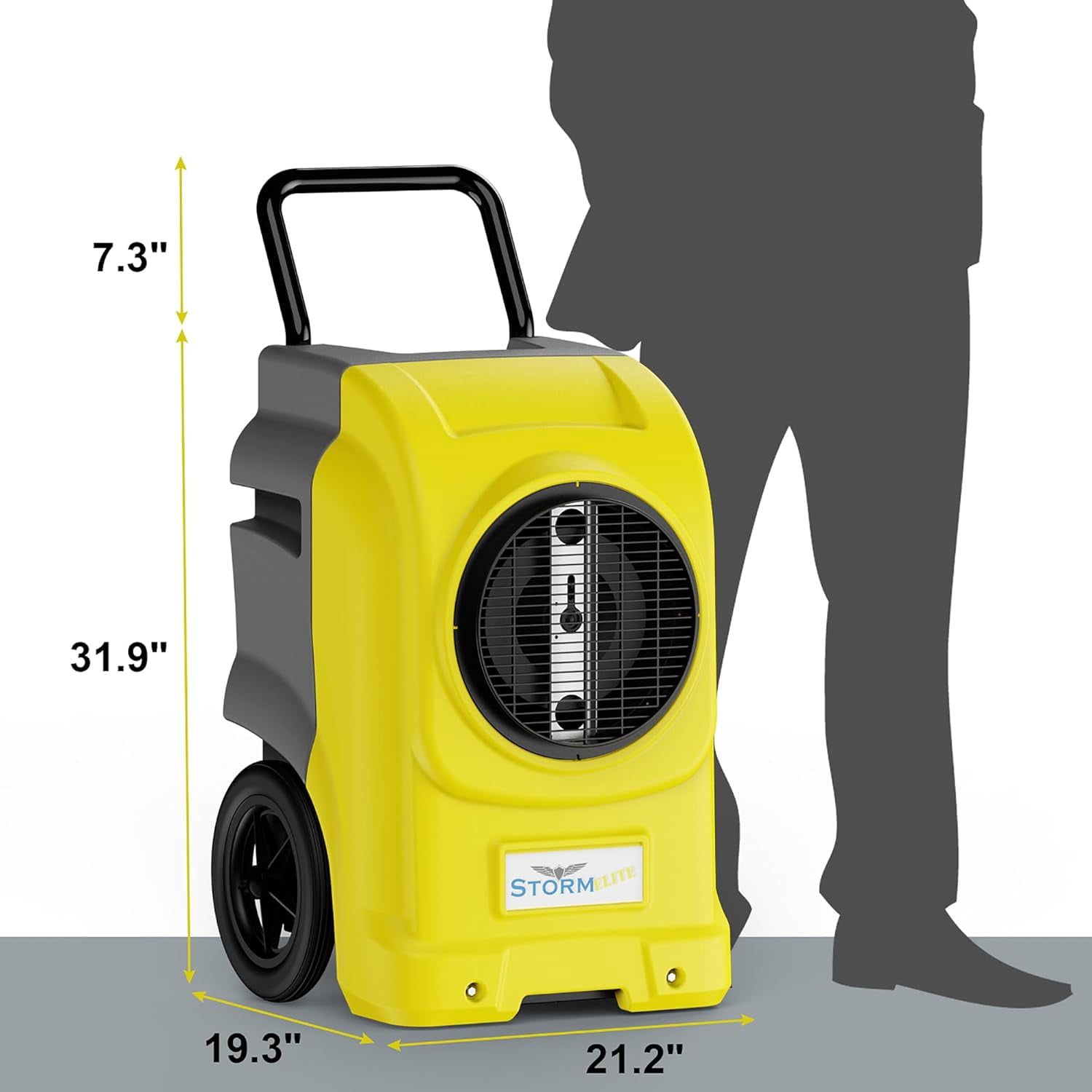ALORAIR 270 Pints Commercial Dehumidifiers for Large Room or Basements, Industrial Large Dehumidifier with Pump and Drain Hose, Dehumidifiers with Smart Wi-Fi, , with Smart App Control, Yellow